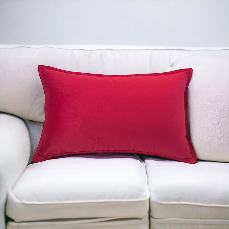 Rectangular Velvet Pillow Covers, Rectangular 12"H x 16"W, Red