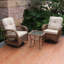 Ensemble de conversation d'extérieur en osier pour 2 personnes avec fauteuil pivotant avec coussins et table d'appoint Kamren-441582393