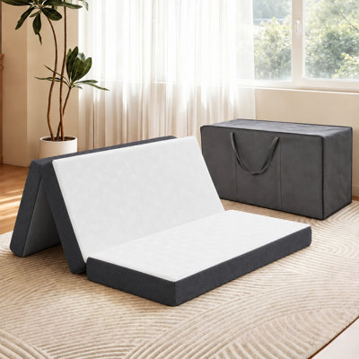 Matelas pliable en mousse à mémoire de forme 6 ", matelas portable pliable avec housse lavable à la glace, pour lit escamotable, invités, voyage, camping et véhicule récréatif, grand