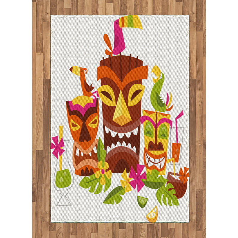 Tapis décoratif Luau, Rectangle— 4 pi x 5 pi 8 po
