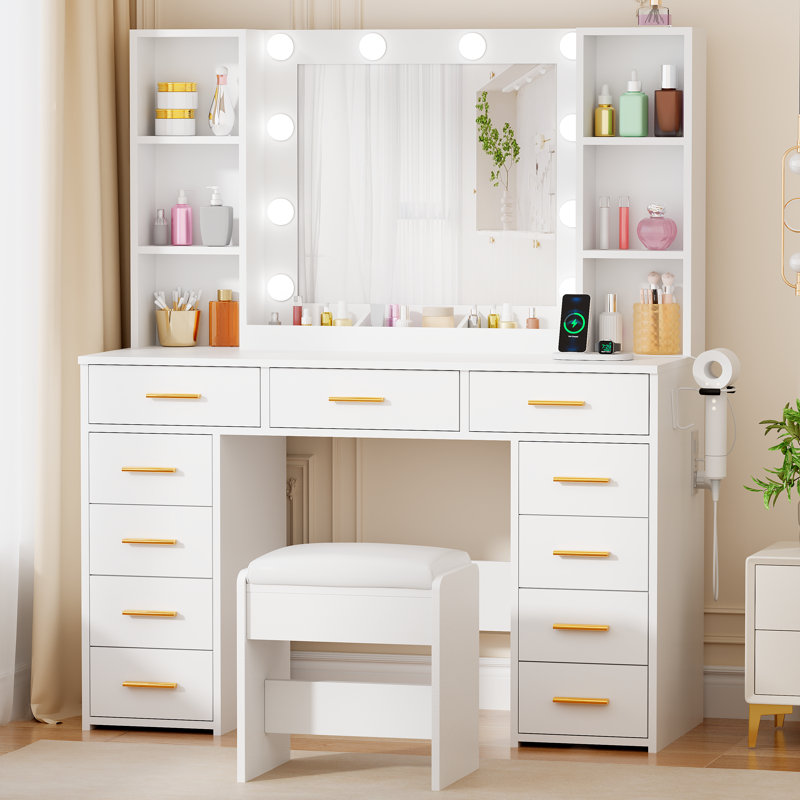 Makeup Vanity With Lights & 11 Drawers