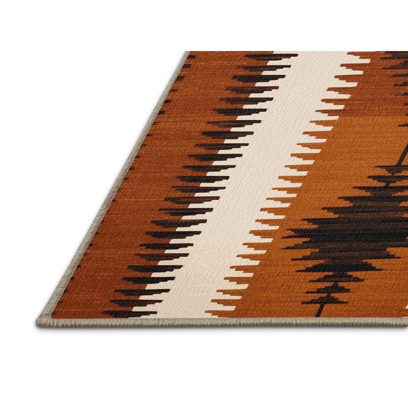 Washable Sienna White Striped Area Rug, Rectangle 7' x 10'