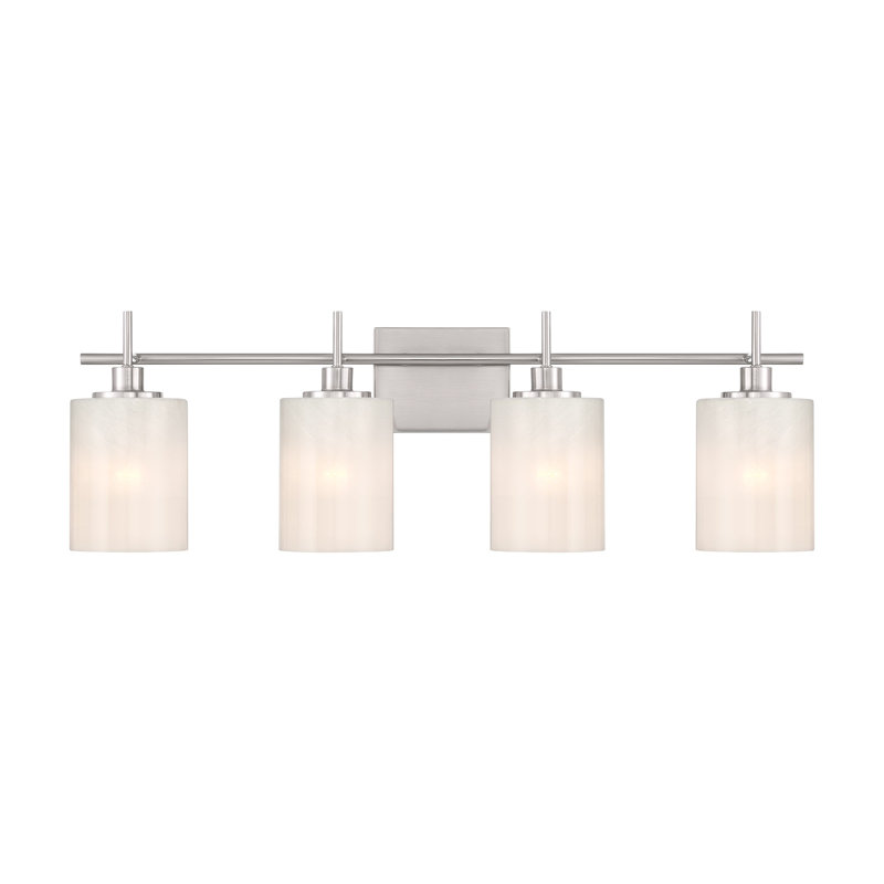 Éclairage pour salle de bain 4 lumières Eyanna, Nickel brossé
