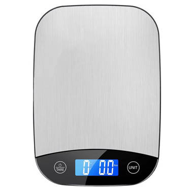 J&V TEXTILES Kitchen Food Scale for Baking and Cooking, Lightweight and  Durable Design, LCD Digital Display, 8 x 6 x 1.25, White