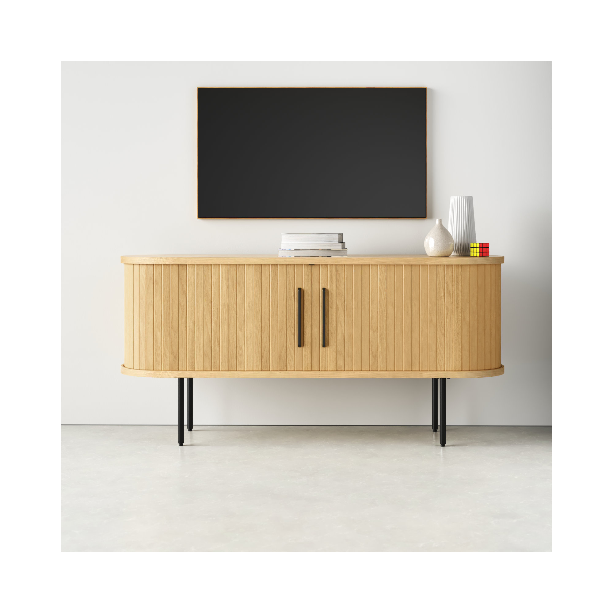 Iris 71'' Media Console, Natural Oak