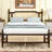 Headboard And Queen Bed, Pine Wood Build, Robust Stable Platform Queen-Size Bed With & , Construction, Enhanced Support-1190439177
