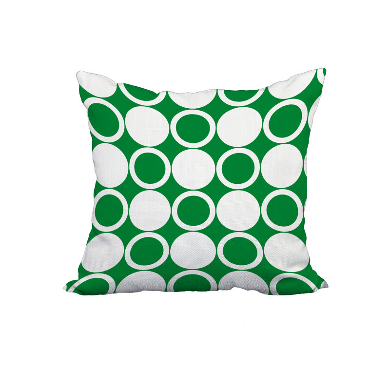 Geometric Reversible Throw Pillow, 18" x 18", Green