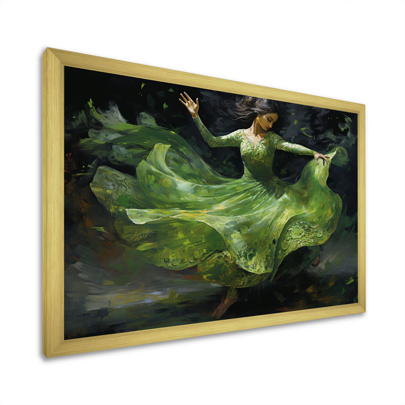 " Dance Kathak Chronicles VI ", Gold Single Picture Framed, 24" H x 32" W x 1" D