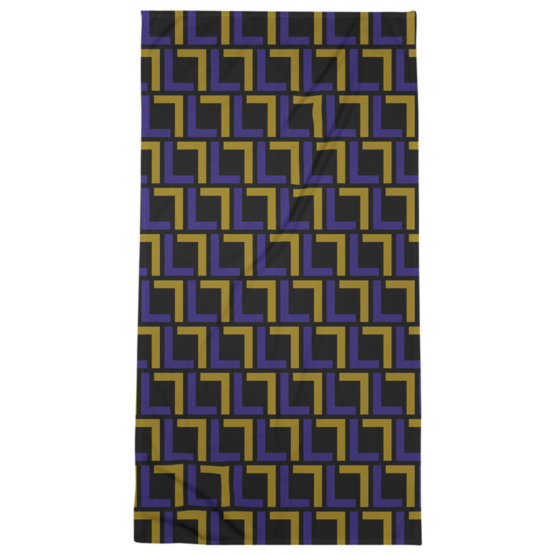 Bath Towel, Black/Purple/Metallic Gold