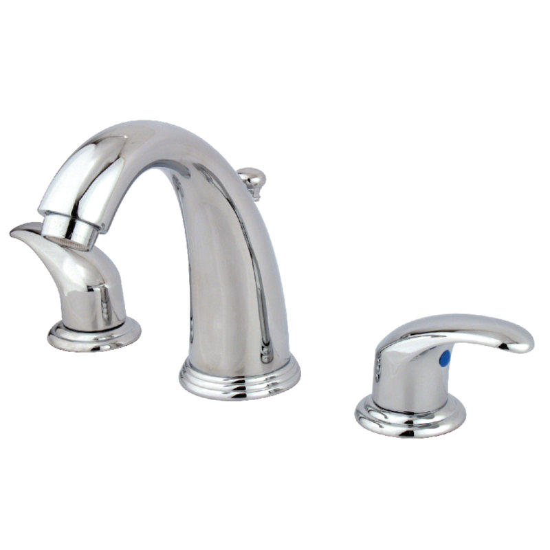 Kingston Brass Magellan Two-Handle 3-Hole Deck Mount Widespread Bathroom Faucet with Retail Pop-Up Drain, Polished Chrome