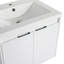 Meuble-lavabo 36 po avec lavabo en résine, 2 portes à fermeture douce et 1 armoire latérale, conception à fixation flottante, blanc brillant, contreplaqué (emballage KD)