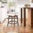 360° Swivel Upholstered Counter & Bar Stool with Solid Wood Frame, Backrest & Footrest-1969647101-1969647090-1970737430