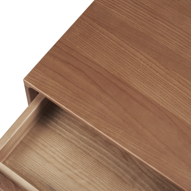 Veneto Two Drawers Bedside Cabinet, Brown