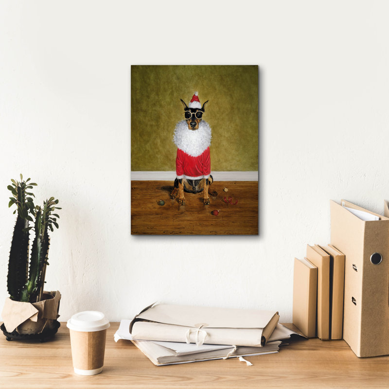 «Santa Dobe» par Darlene Pavlovich, art mural sur toile, H 16 po x l 12 po x P 0,75 po