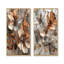 Cuivre métallique et chrome fleurs abstraites I - Collection de 2 toiles abstraites sur toile-558544348-558544347