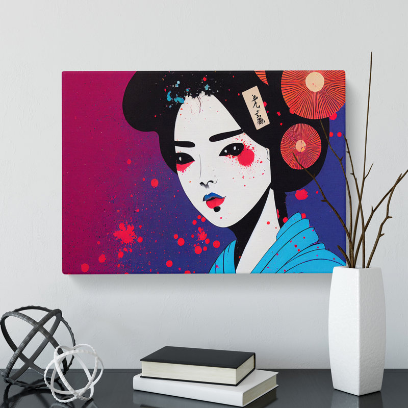 Painted Geisha Vol.5 Abstract - Wrapped Canvas, 50cm H x 76cm W x 3cm D