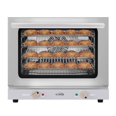 Four à convection de comptoir pour casseroles de taille moyenne avec 4 grilles et 2800W de puissance en acier inoxydable - 208 / 240V, 2,3 cu. pi.