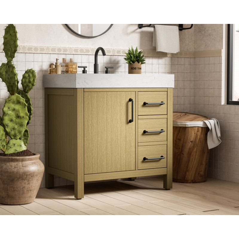 32 inch Single Bathroom Vanity_Traditional_VF60632, Honey Brown
