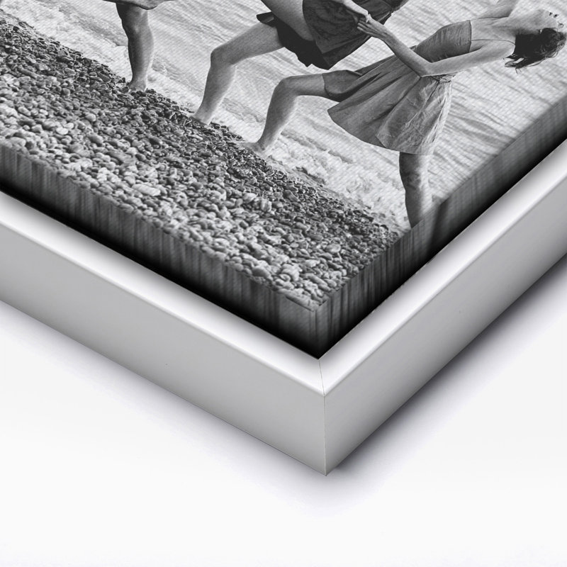 Beach Dancers, Canvas, 12"H x 16"W, White Framed