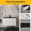 Ensemble de meuble-lavabo mural simple 36 po avec comptoir en quartz noir Damron