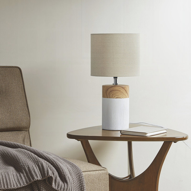 Textured Ceramic Table Lamp, White