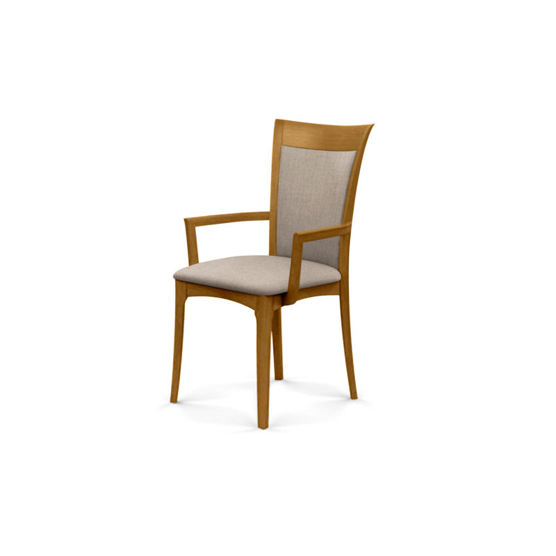 Morgan Upholstered Arm Chair, Saddle Cherry, Microseude Onyx