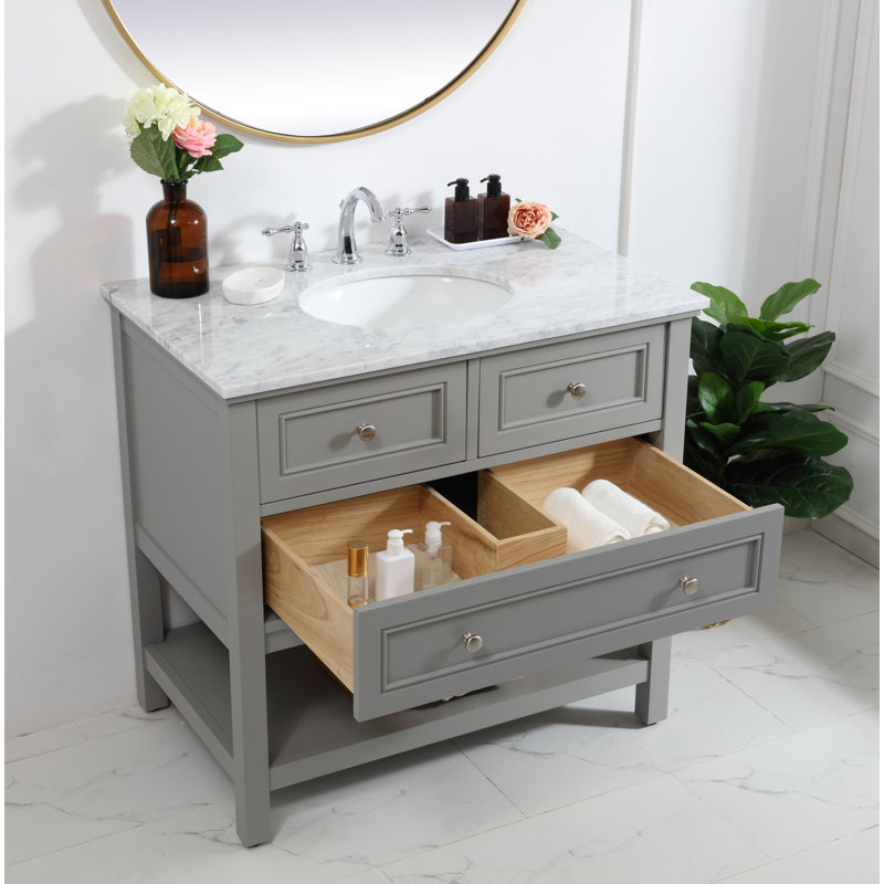 Voss 36" Single Bathroom Vanity Set, Grey