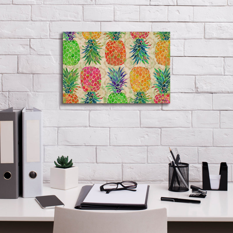 «Fruit Ikat Horizontal» par Paul Brent, art mural sur toile, H 12 po x l 18 po x P 0,75 po