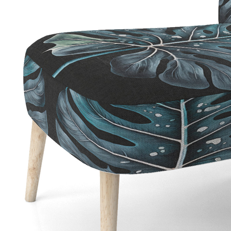 Moorton - Chaise d'appoint rembourrée et fauteuil tropical, Vert / noir