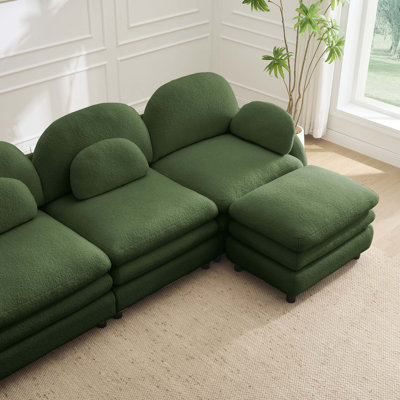 Canapé modulaire en tissu avec coussin double couche Cloud-Like Teddy