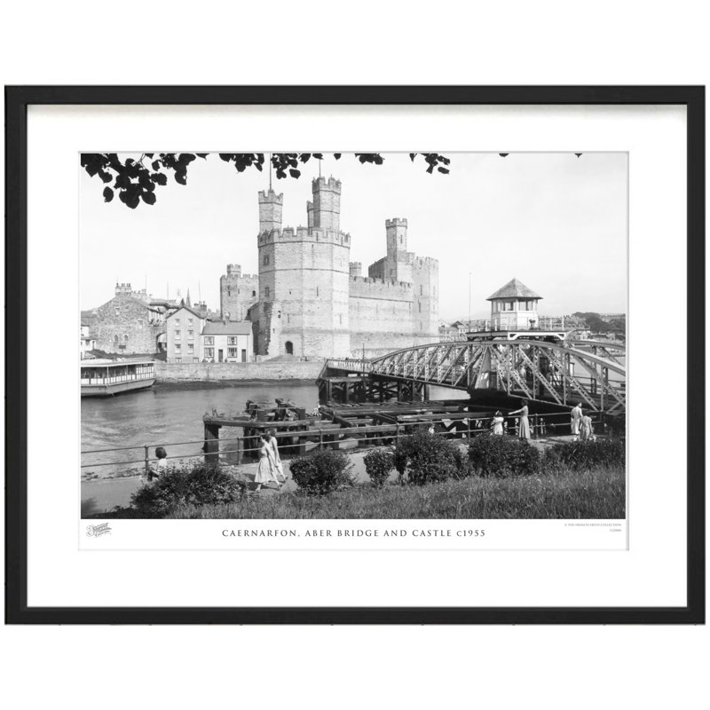 Caernarfon, Aber Bridge And Castle C1955 - Single Picture Frame Print, 28cm H x 36cm W x 2.3cm D