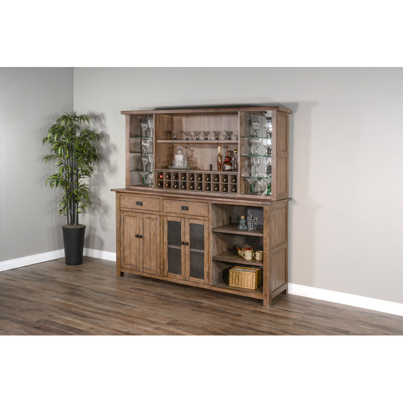 Karg 82.5'' Solid Wood Bar Cabinet, Buckskin