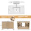 Meuble-lavabo simple cannelé moderne de 47,56 po avec lavabo à comptoir en SMC, armoire de rangement en MDF à 8 tiroirs (naturel)