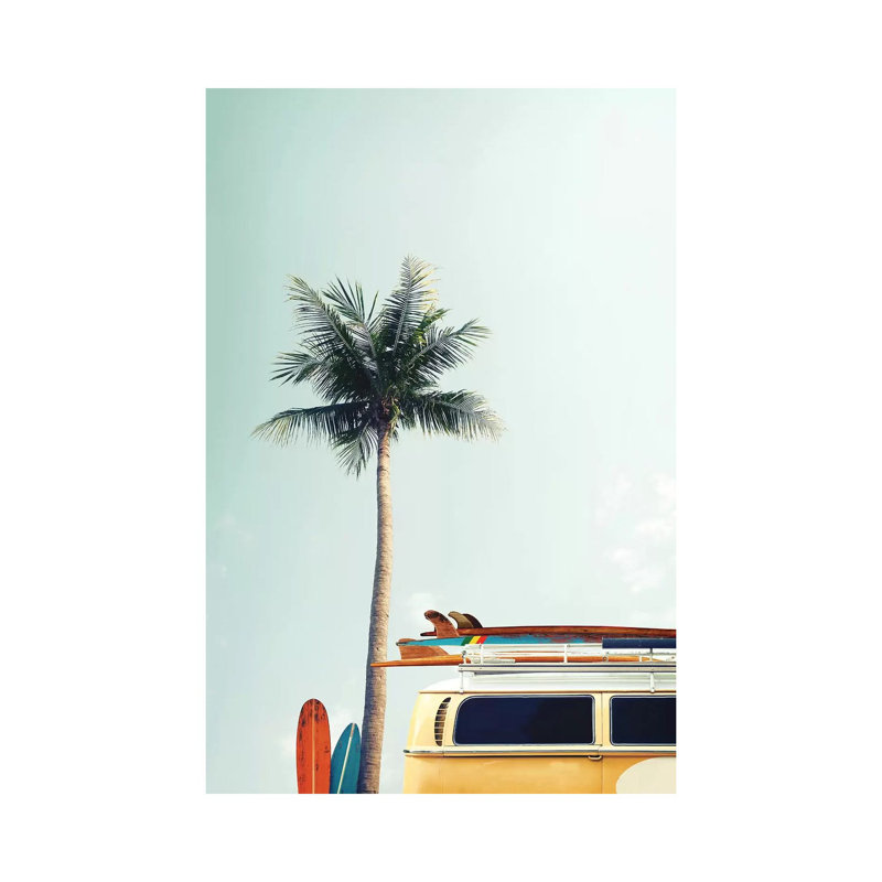 Surf Bus Yellow by Design Fabrikken - Wrapped Canvas Print, 66.04 cm H x 45.72 cm W x 1.91 cm D