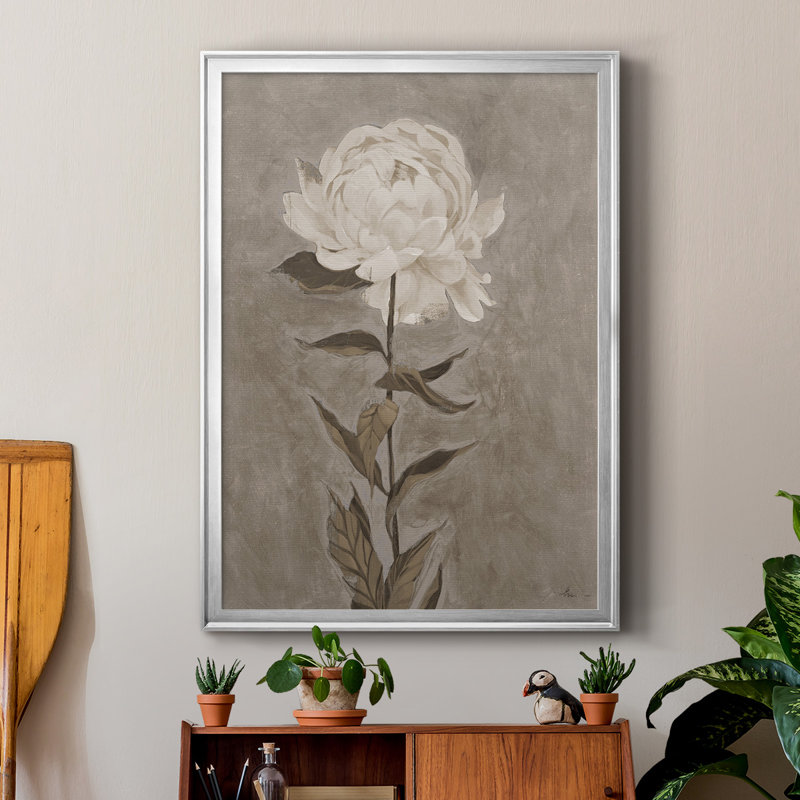 «PRÉTÉ COMME PEONY», reproduction encadrée de qualité supérieure, Argent argent, H 30,5 po x l 22,5 po
