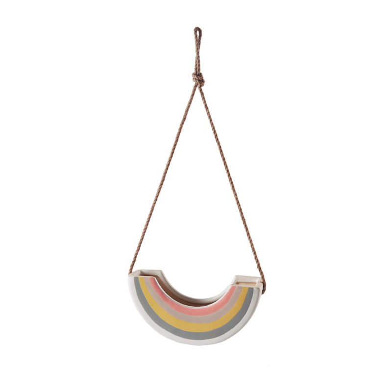 Gwinner Ceramic Hanging Planter, 24" H x 11.25" W x 2.75" D