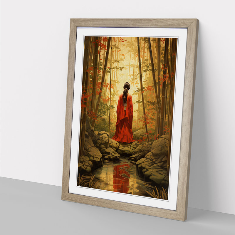 Single Picture Frame Print on Wood, 64cm H x 46cm W, Oak Framed