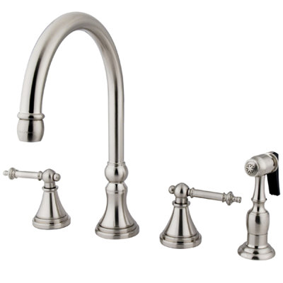 Templeton Deck Mount Widespread Double Handle Kitchen Faucet