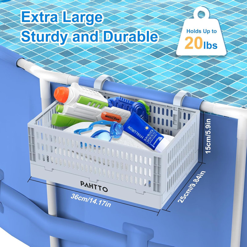 Panier de rangement pliable pour jouets de piscine