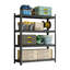 Support de rangement en métal à 4 couches, tablettes de garage, cloison à hauteur réglable, convenant au salon, à la cuisine, au magasin d'alimentation, au garage. Noir, nécessite un assemblage, H 44,10 po x L 39,40 po x P 13,80 po-1573790004