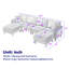 Canapé modulaire surdimensionné en U de 122,5 pouces, canapé en velours côtelé, canapé modulaire de salon avec 2 coussins, deux repose-pieds, pieds en plastique-1102329704