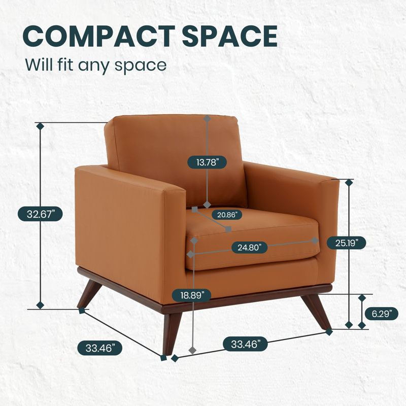 Khadeshia Mid-Century Modern Accent Chair, Lounge Chair, Armchair, Reading Chair with Leather/Mesh Upholstery and Birch Wood Legs