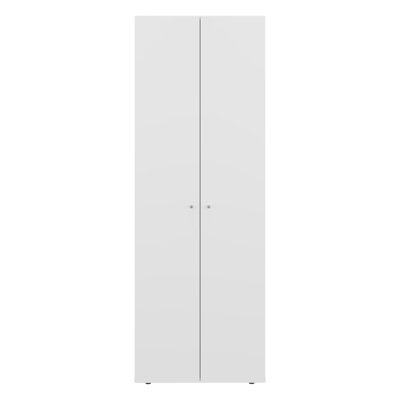 Système d'organisation à 2 portes Home, quatre tablettes fixes, armoire compacte pour l'organisation de la chambre à coucher, rangement pour la salle de lavage, rangement pour la buanderie, meubles de rangement autoportants, blanc