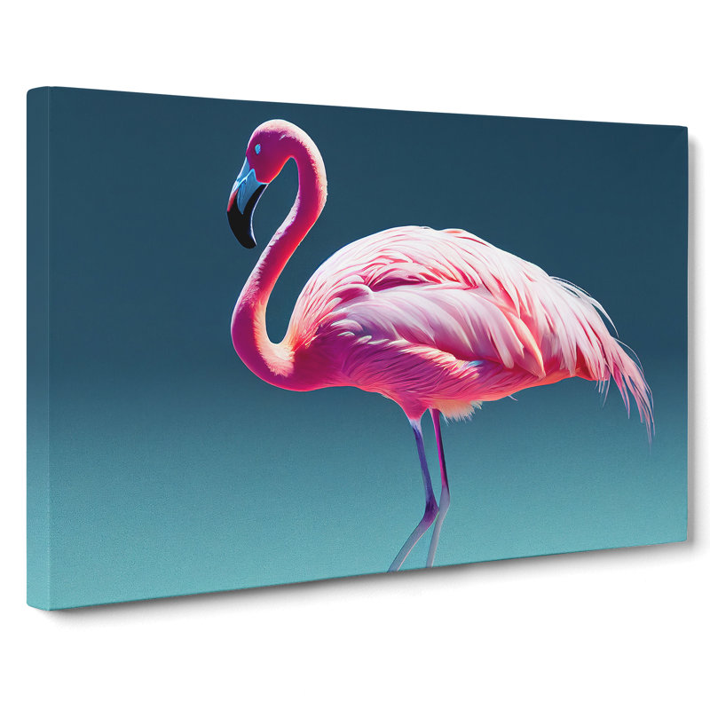 XXX-H1022-WF-8331X Stimulating Flamingo - Wrapped Canvas Print, 35cm H x 50cm W x 3cm D