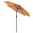 Saville Black Steel Framed 35" Square Faux Teak Patio Table-Tan 9FT Patio Umbrella-Base-1629699803