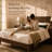 Knighten Solid Wood Full Bed Frame Dark Walnut-310021489-324616888