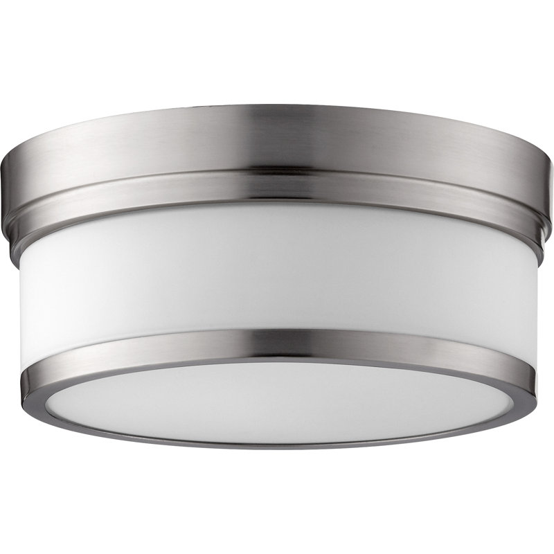 Plafonnier encastré 2 lumières 12 po Brylan, Nickel satiné