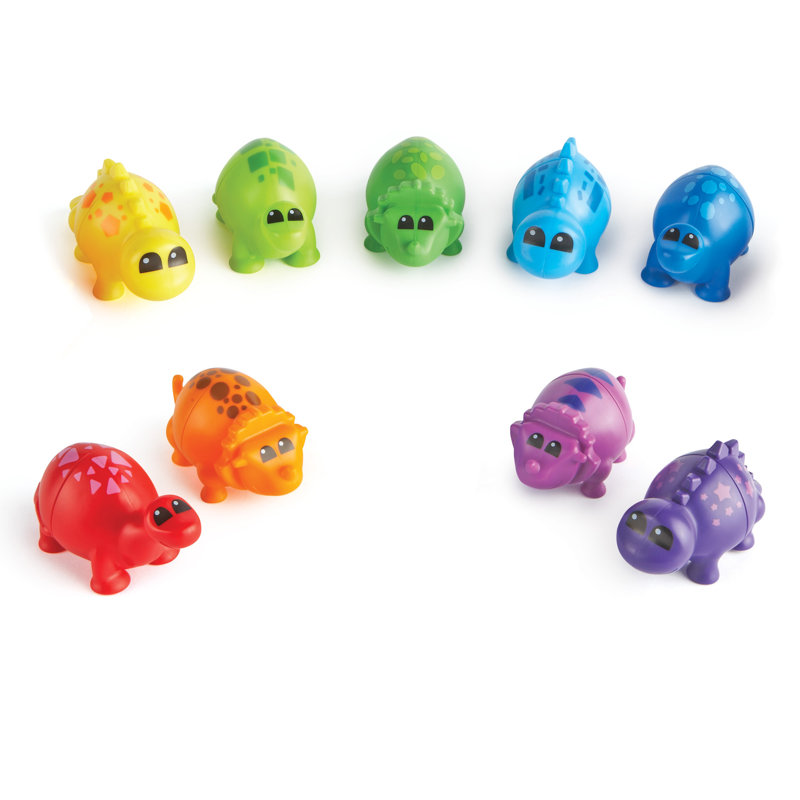 Colorful Snap-Together Dinosaur Matching Set, 18 Pieces