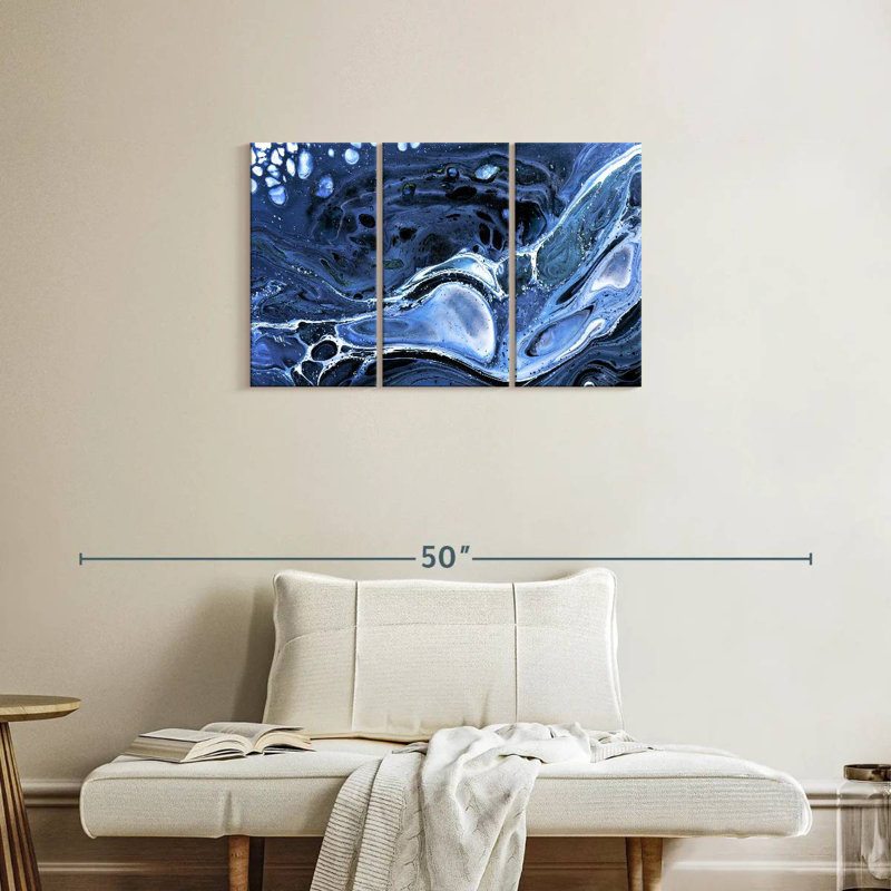 Avery Dark Blue Abstract, 20" H x 33" W
