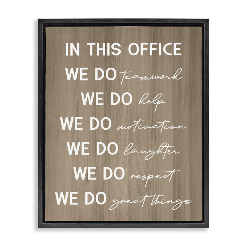  In This Office Motivational Framed Floater Canvas Wall Art by Daphne Polselli, Cadre flottant noir de jais